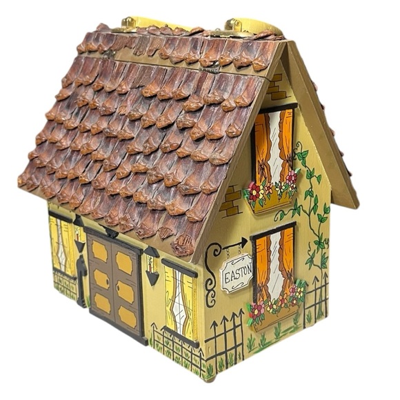 Vintage Custom Wood Cottage House Purse